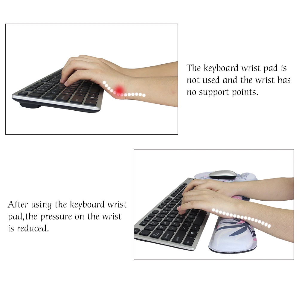 Клавиатура уход за руками поддержка запястья Комфорт Коврик для Мыши Эргономичный память хлопок для офиса компьютер ноутбук