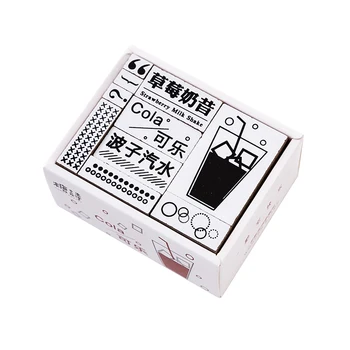 

9PCS/LOT Creative Wooden Stamps 7.4cm*5.9cm We Love Stationery DIY Stickers Supplies Free Shipping