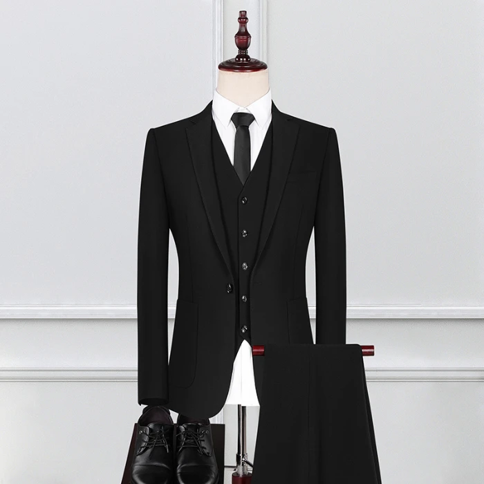 Мужской костюм куртка из трех частей Британский офис свадебное платье Veste Homme костюм плюс размер роскошное пальто Мужская праздничная одежда - Цвет: 1