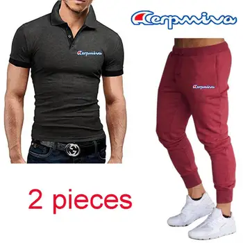 

Summer 2020 best selling Aerpmlva cotton POLO shirt printed short-sleeved suit + two pieces of casual fitness printed pants
