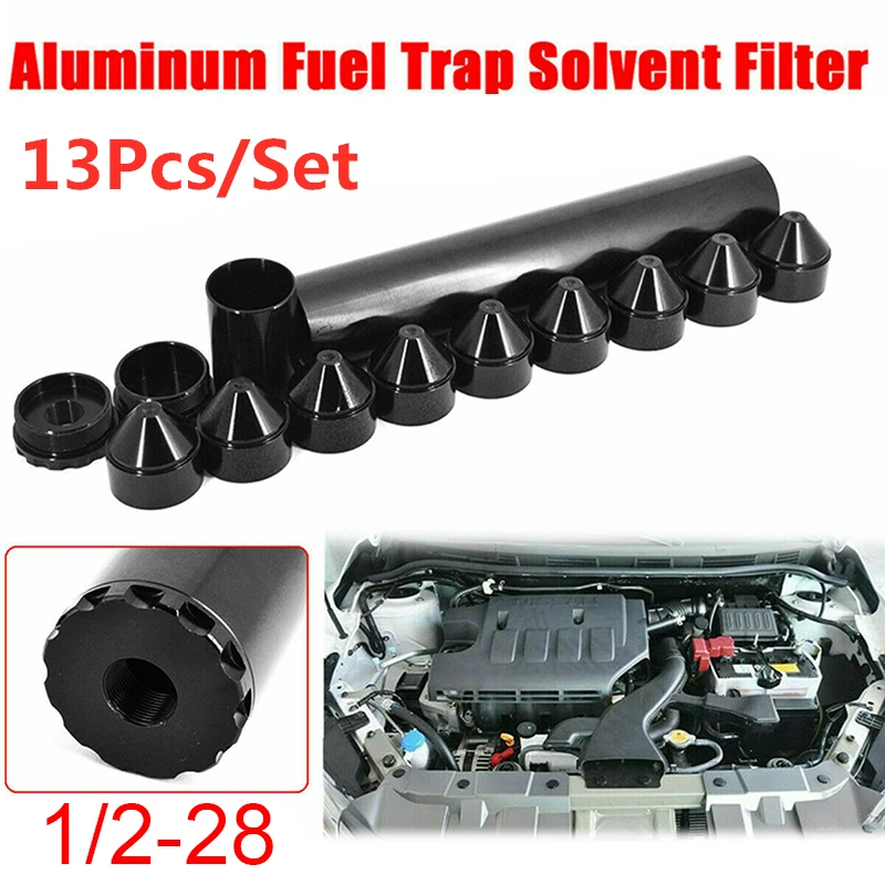 

13 Pcs/Set 10 inch 1/2-28 Spiral Car Fuel Filter For NAPA 4003 WIX 24003 Solvent Trap Titanium Car Styling Auto Car Accessories