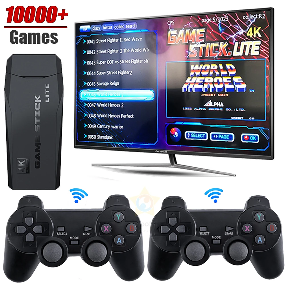 Portable M8 4K TV Video Game Console With 2 2.4G Wireless Controller Support FC PS1 Classic Games Mini Retro Game Console