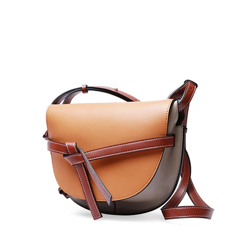 Популярные женские сумки из натуральной кожи роскошные дизайнерские ретро седельные сумки через плечо известных брендов Женская сумка через плечо коричневая