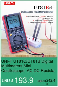 Цифровой Осциллограф 2 канала 1GS/s частота дискретизации Рабочий стол osciloscope UNI-T UTD2062CM/2102 CM/2202 CM 7 дюймов TFT lcd