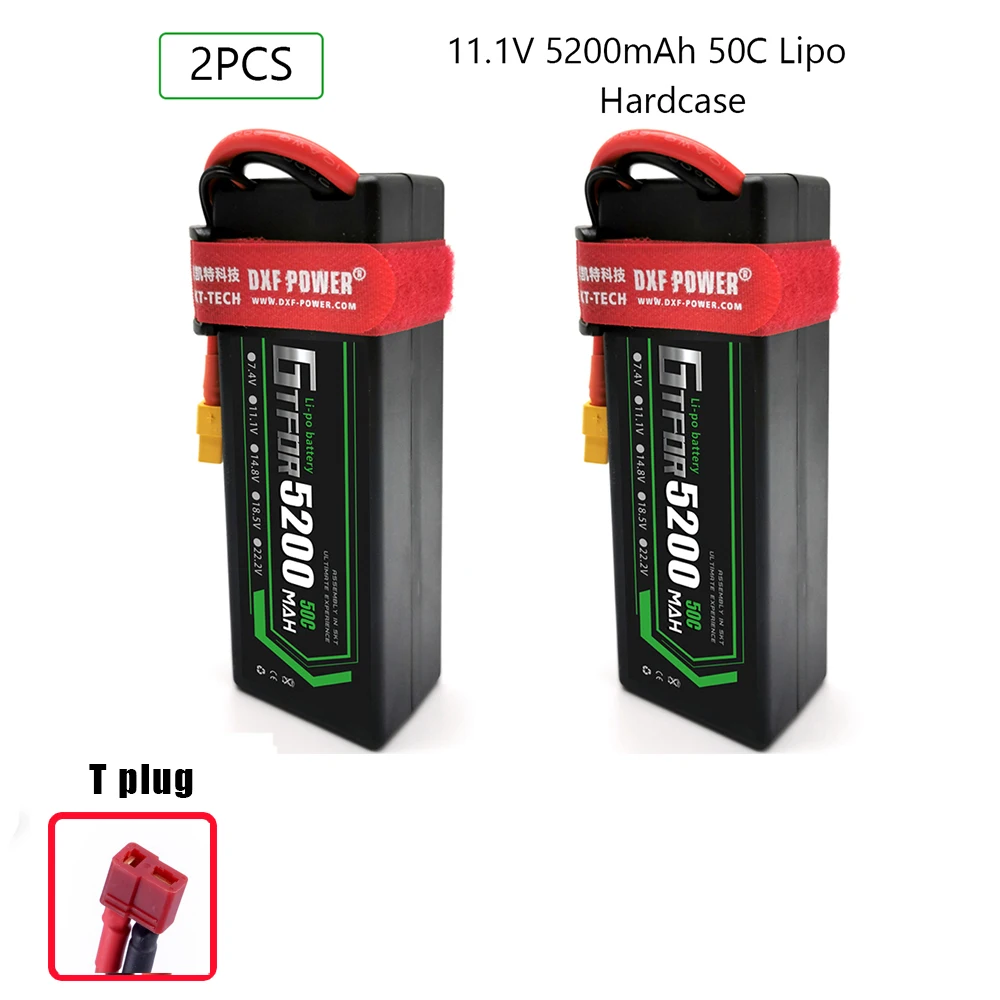 5200mAh 3S RC аккумулятор GTFDR 11,1 V 50C жесткий чехол Deans/T XT60 XT90 EC5 разъем для RC автомобиля, RC грузовика, вертолета, самолета - Цвет: 2PCS5200MAHHARDDEAN