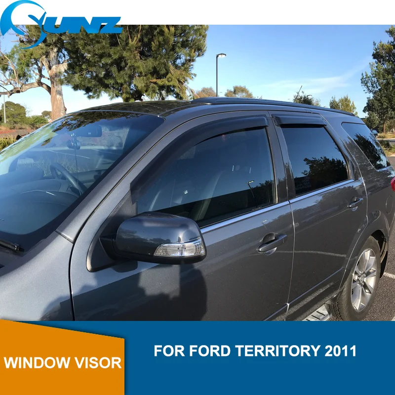Черные дефлекторы бокового окна для Ford Territory 2011, оконный козырек, дефлектор, защита от солнца, дождя, автомобильный стиль, SUNZ