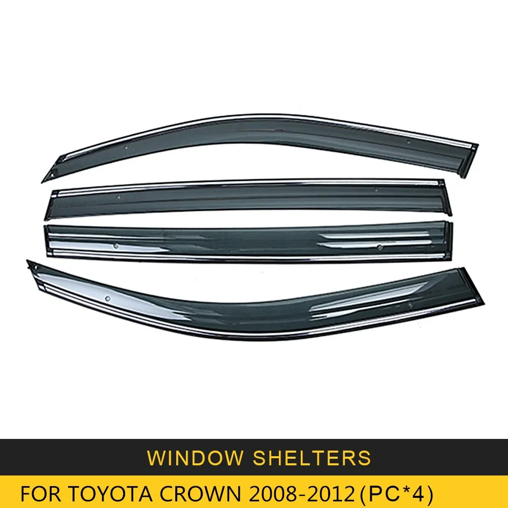 CROWN 2008-2012 Для TOYOTA CROWN S200 2008-2012 окна автомобиля Защита от солнца и дождя козырьки щиток Защитная крышка Накладка рамка наклейка аксессуары - Цвет: CROWN 2008-2012