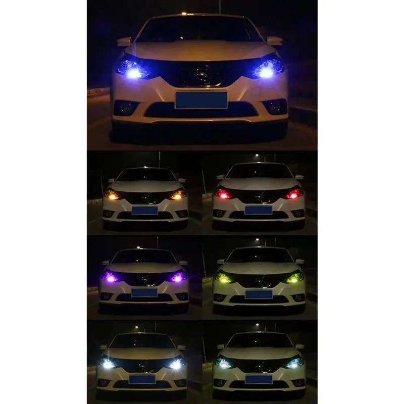 Универсальная автомобильная RGB COB каждая красочная многорежимная Автомобильная лампочка с пультом дистанционного управления светодиодный T10 RGB габаритный свет