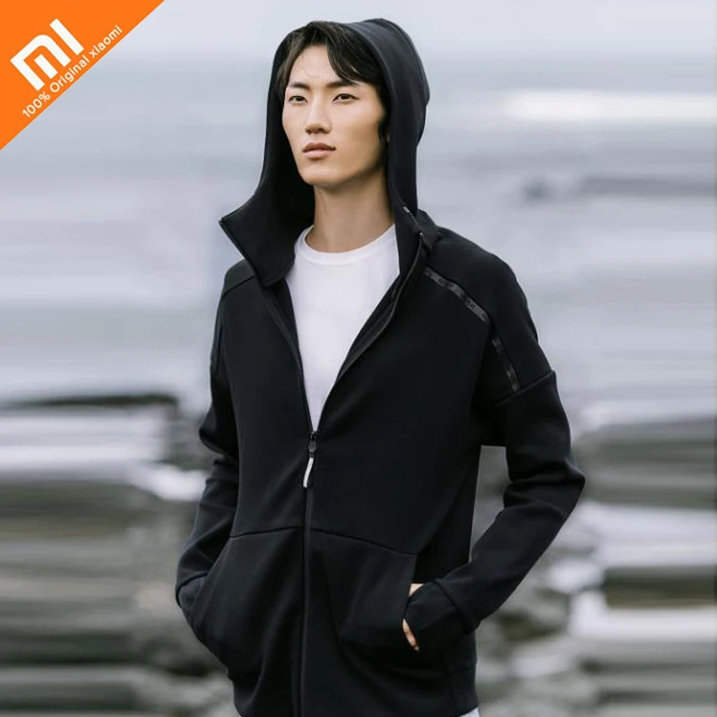 Новое прибытие Xiaomi Мини модные 90-точками двойной вязки спортивная куртка с капюшоном, свитер Для Мужчин's Свитер на осень и зиму