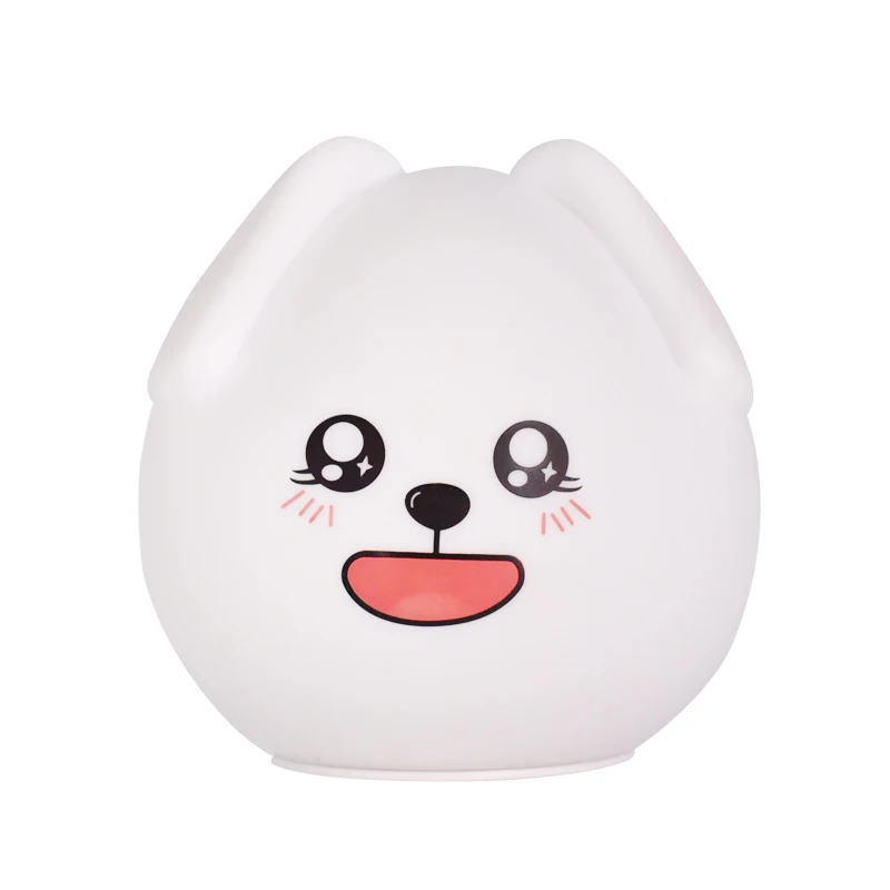 Силиконовый Ночной светильник с сенсорным сенсором, светодиодный светильник с питанием от USB для детей, прикроватный ночник для детей, подарок для спальни, ночник s - Испускаемый цвет: Happy Dog
