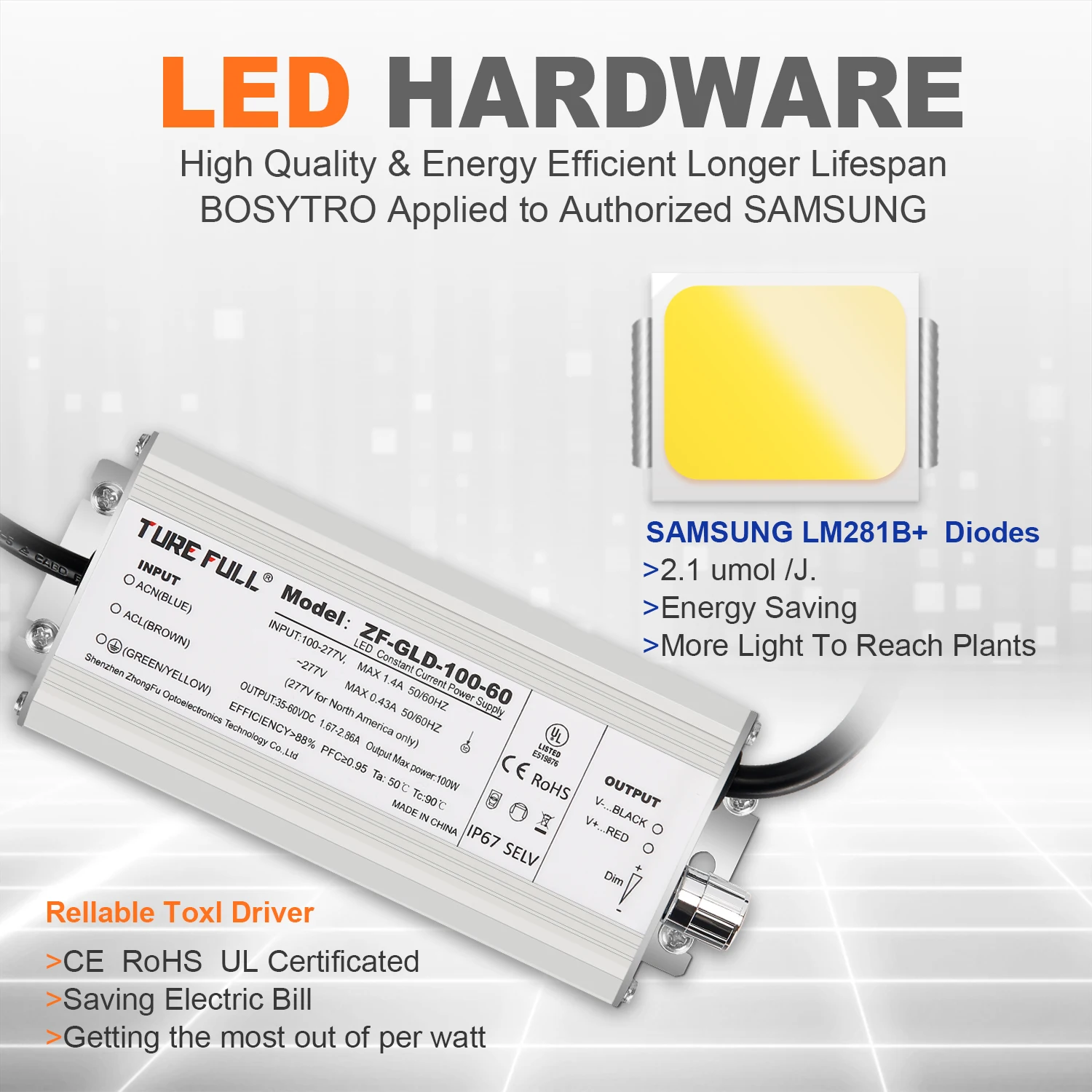 Luz LED de 1000W para cultivo, lámpara de espectro completo regulable con placa Samsung Quantum, para invernadero hidropónico, planta vegetal