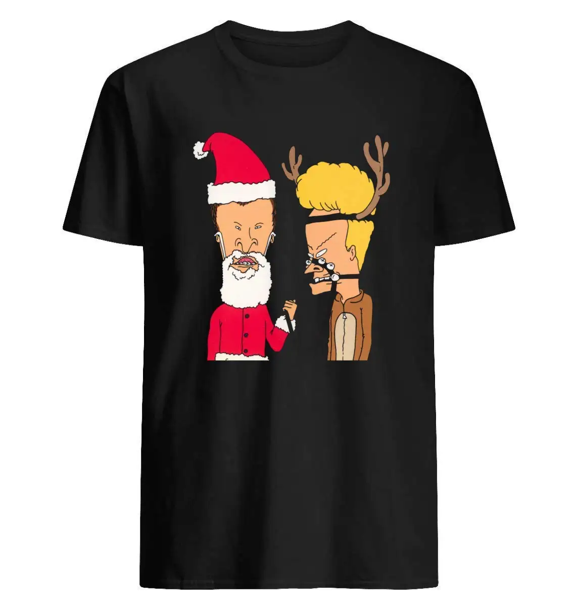 BEAVIS AND BUTTHEAD, Рождественский костюм, неаллергенные хлопковые футболки для мальчиков и девочек, футболки с коротким рукавом(унисекс), Новинка