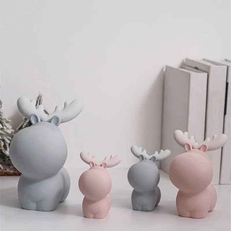 Скандинавские милые фигурки оленя искусство животное Копилка статуя смолы Art&Craft украшения дома аксессуары для гостиной R3132