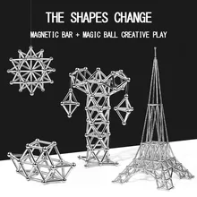 150 шт. магнитные строительные блоки магнитные стержни и серебряные шары аксессуары DIY офисные головоломки игрушки для подарка на день рождения