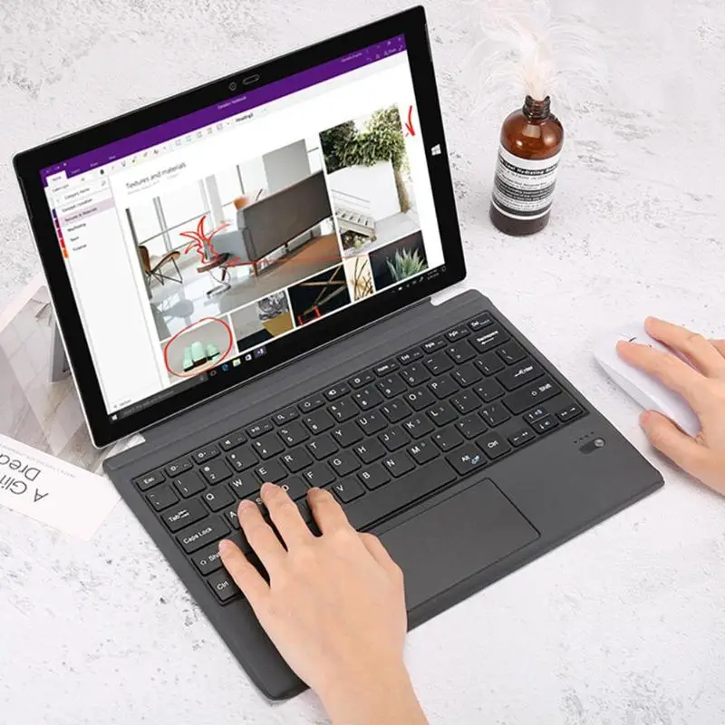Портативный планшета с поддержкой Bluetooth 3,0 Беспроводной клавиатура для Microsoft Surface Pro 6/5/4/3 кнопочная панель с четырьмя угловой край-упаковка для защиты дизайн