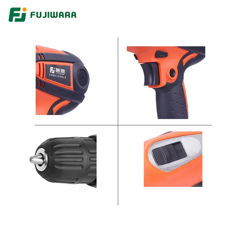 후지와라 350-420W 전기 스크루 드라이버 파워 임팩트 드릴 220V-240V 스크류 렌치 19 속도 조절 가능