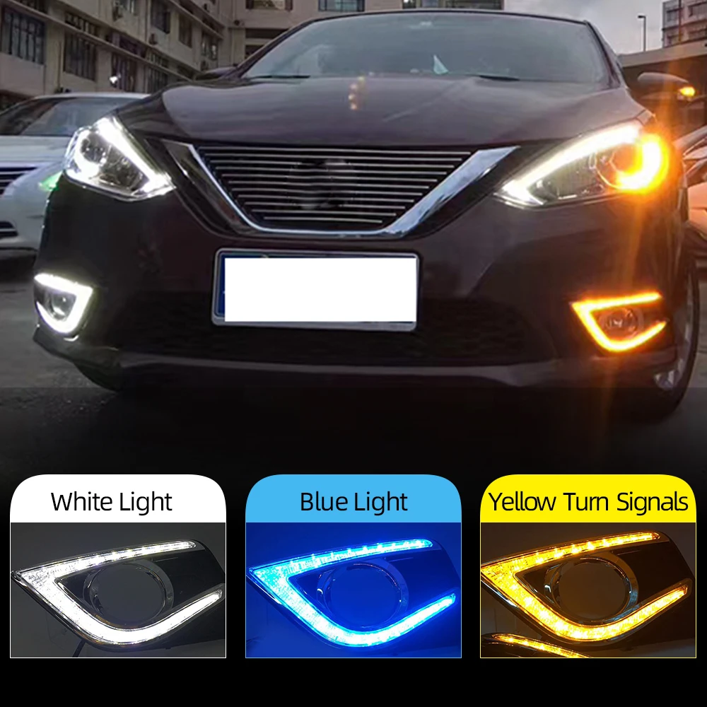 1 пара автомобильных мигающих дневных ходовых огней для Nissan Sentra 2016 2017
