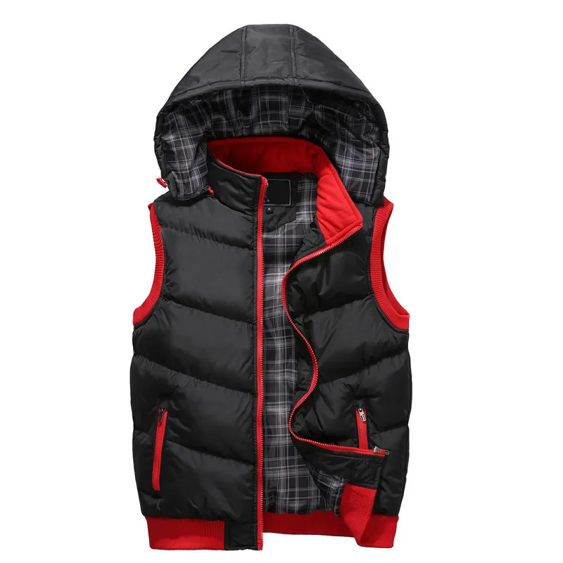 

Mens Winter Warm Vests 2019 Mens Fashion Sleeveless Cotton-Padded Vests Jackets Coat Men Thicken Waistcoats Plus Size 5XL