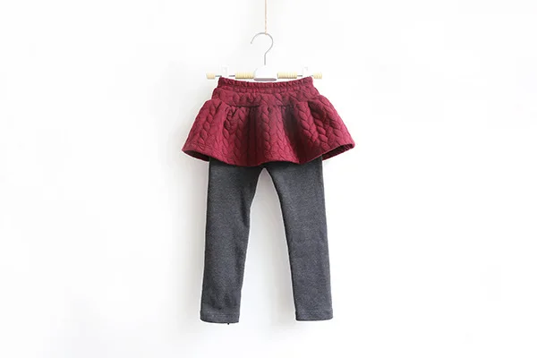 Леггинсы для девочек; плотная теплая осенне-зимняя детская юбка-брюки для девочек; однотонные детские штаны с эластичной резинкой на талии; брюки для малышей и подростков