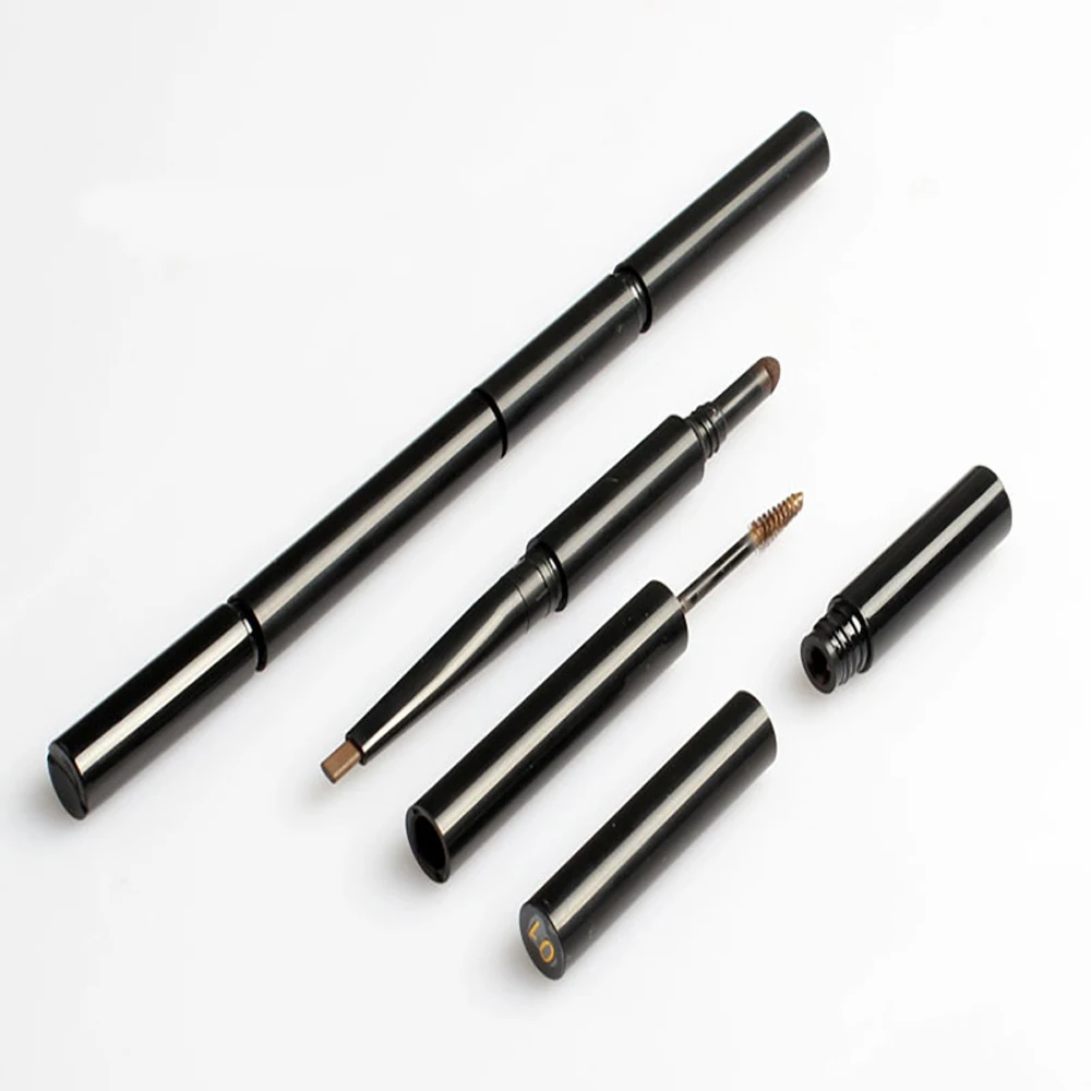 3in1 vegan oem eyebrow pencil private label black waterproof eyebrow pen with brush makeup custom no logo low moq