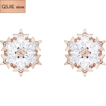 Высокое качество Swa магические серьги Снежинка моделирование Евро-американский простой модный пояс серьги