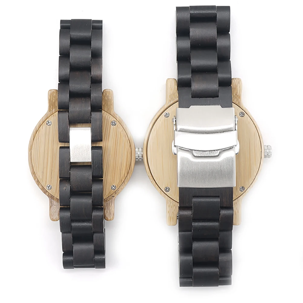 BOBO BIRD Couple Wooden Watch Customize WristWatch Zebra Ebony For Men Women часы мужские Quartz Lover's Timepiece Dropshipping