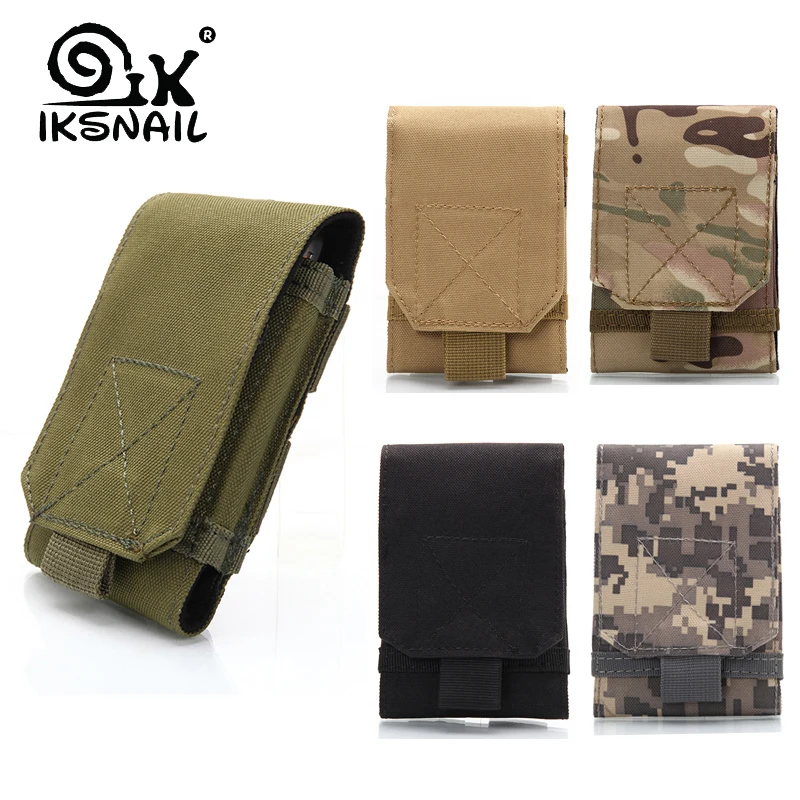 

IKSNAIL Outdoor Camouflage Bag Tactical Army Phone Holder Sport Waist Belt Case Waterproof Sport Hunting Camo Bags in Backpack