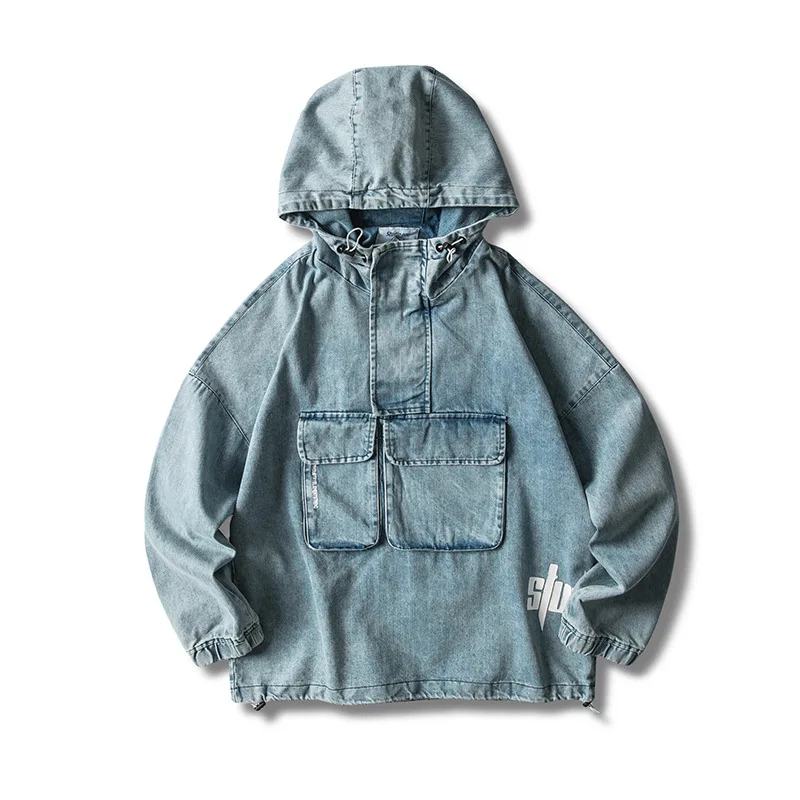 

2019 New Style Japanese-style National Trends Autumn Hooded Workwear Cowboy Pullover Jacket Men's Men'S Wear