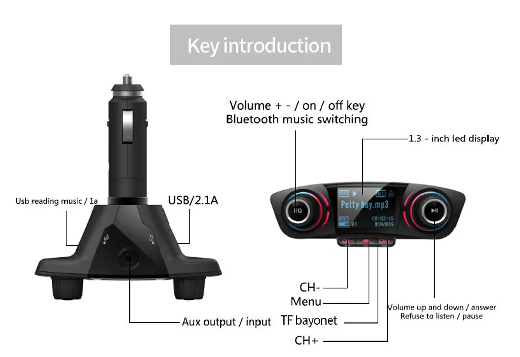 BT автомобильный fm-передатчик стерео цифровой PLL замок MP3-плеер Hands Free Радио Комплект USB многофункциональный USB порт DC5V