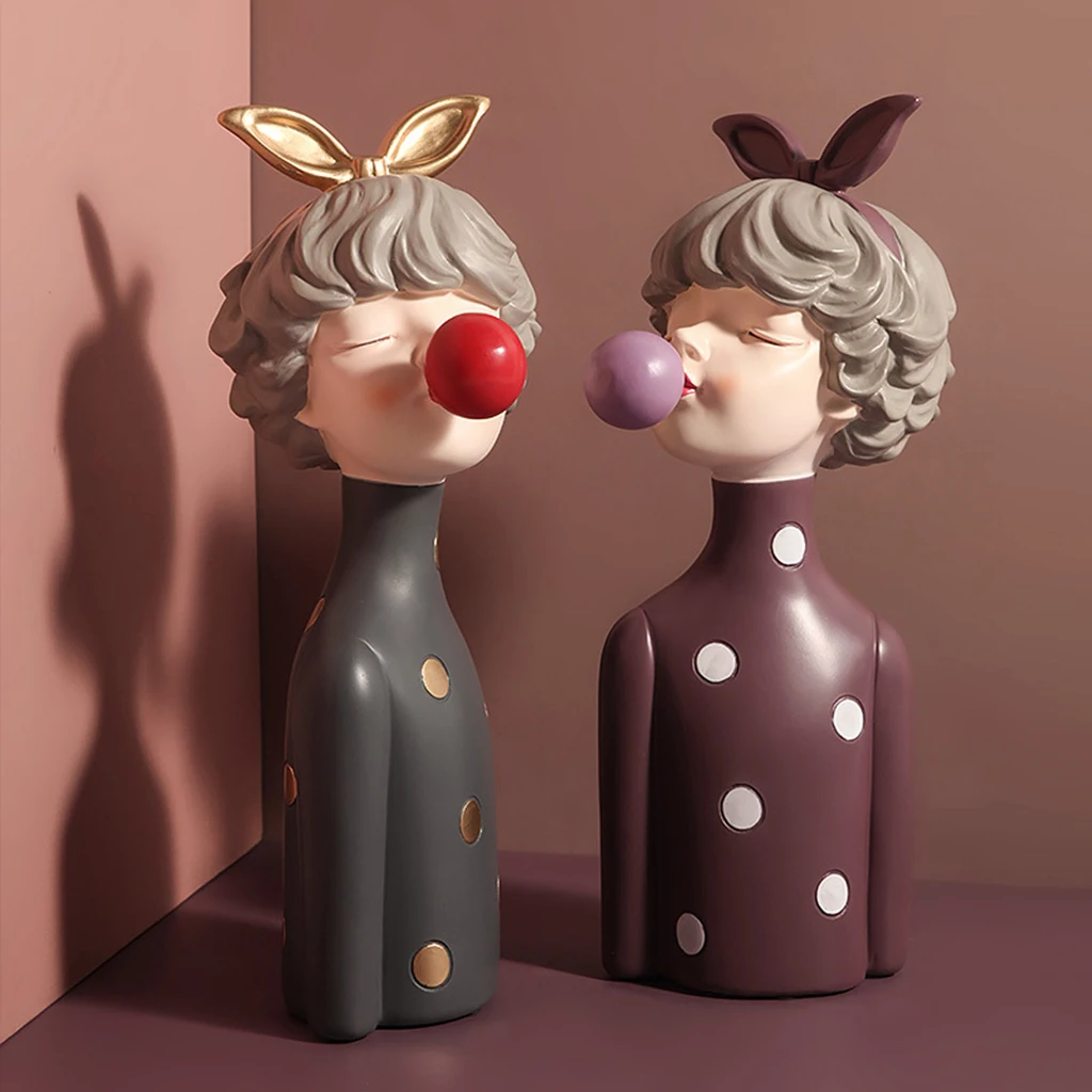 Resin Bubble Girl Figurine Figure Statue Modern Sweet Girl Statue Desktop Ornament Decor table top décor