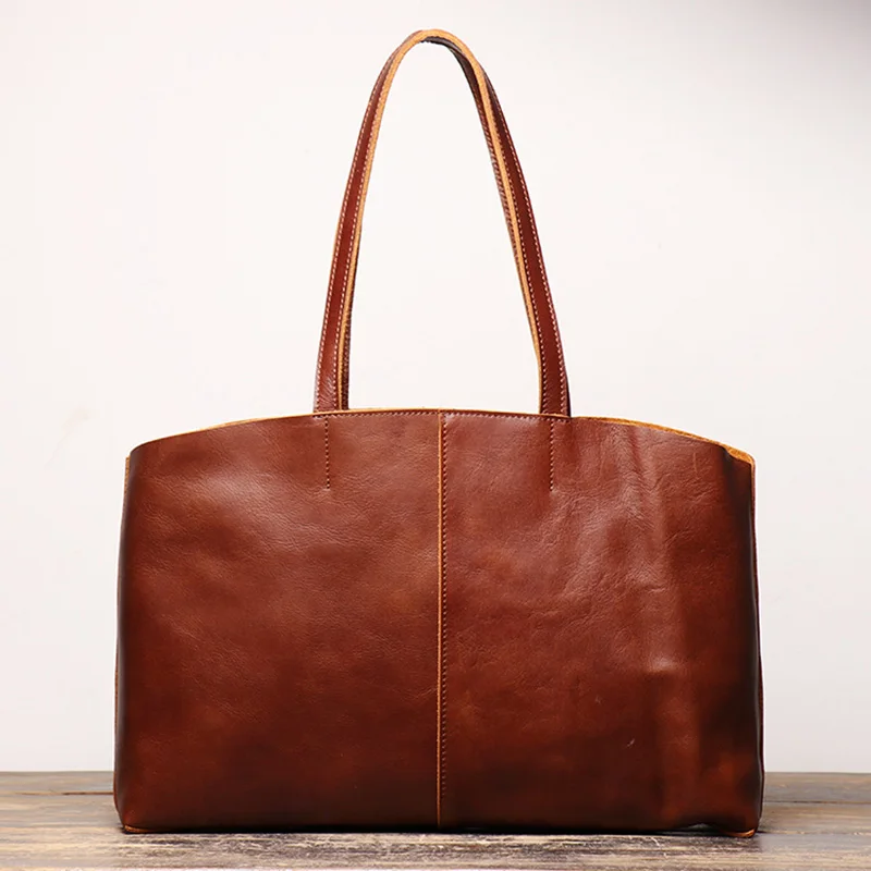 Woosir Large Leather Tote with Inner Pocket