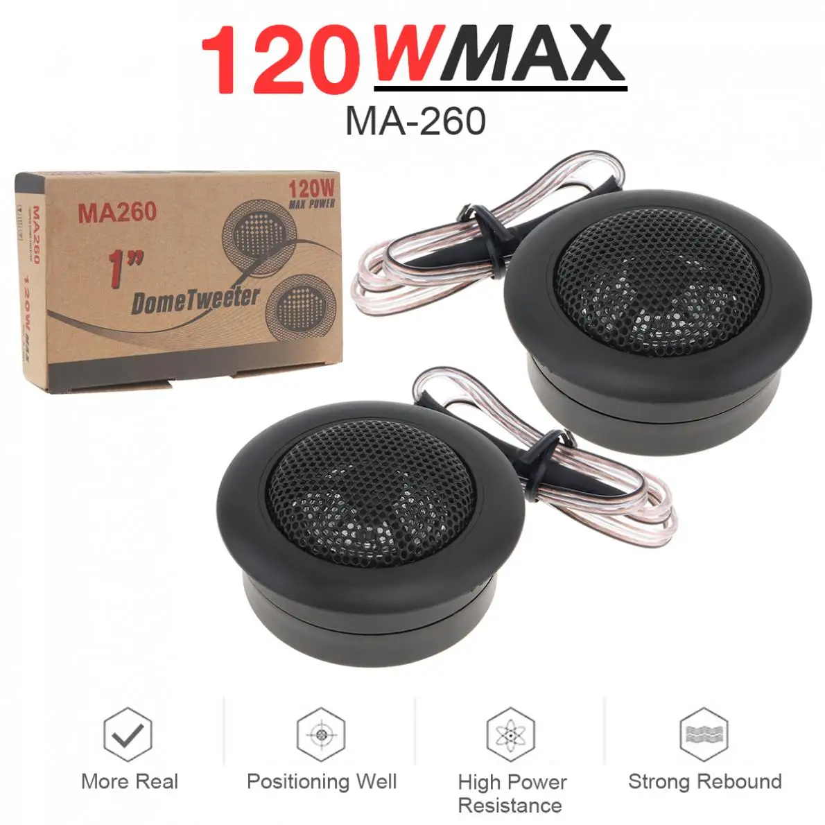 2pcs 120W Mini Dome Tweeter Car Speakers Universal Loudspeaker Audio Auto Sound Speaker Subwoofer for Car Audio System