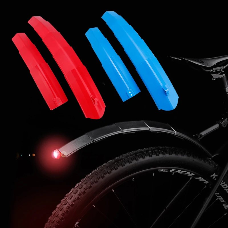 Телескопические велосипедные крылья с задним фонарем быстросъемные складные MTB передние и задние брызговики велосипедные части