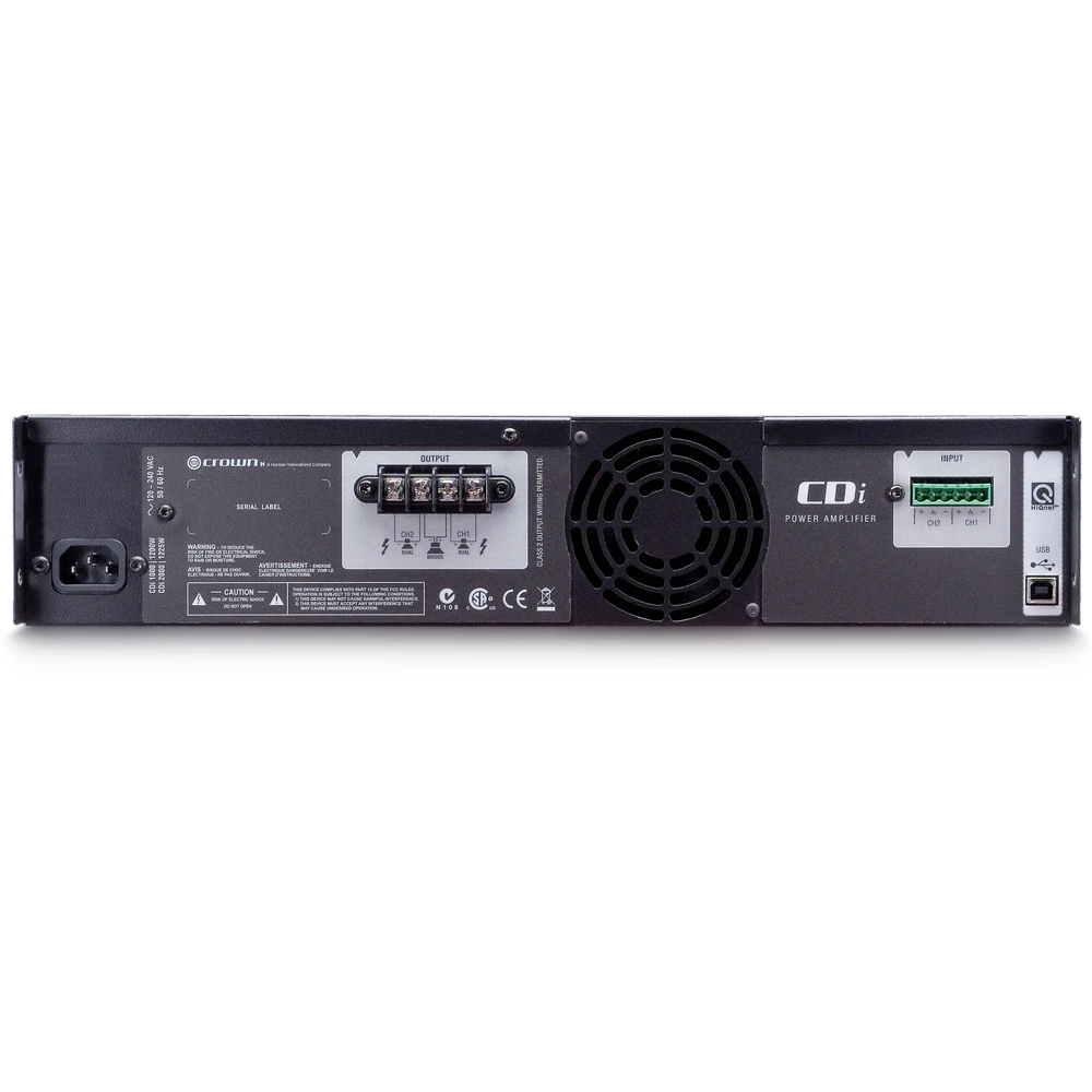 Crown CDi 4000 전력 증폭기, 온보드 DSP, 사용자 정의 프리셋, 출력 전압 70V 가변, 2 채널 1200W