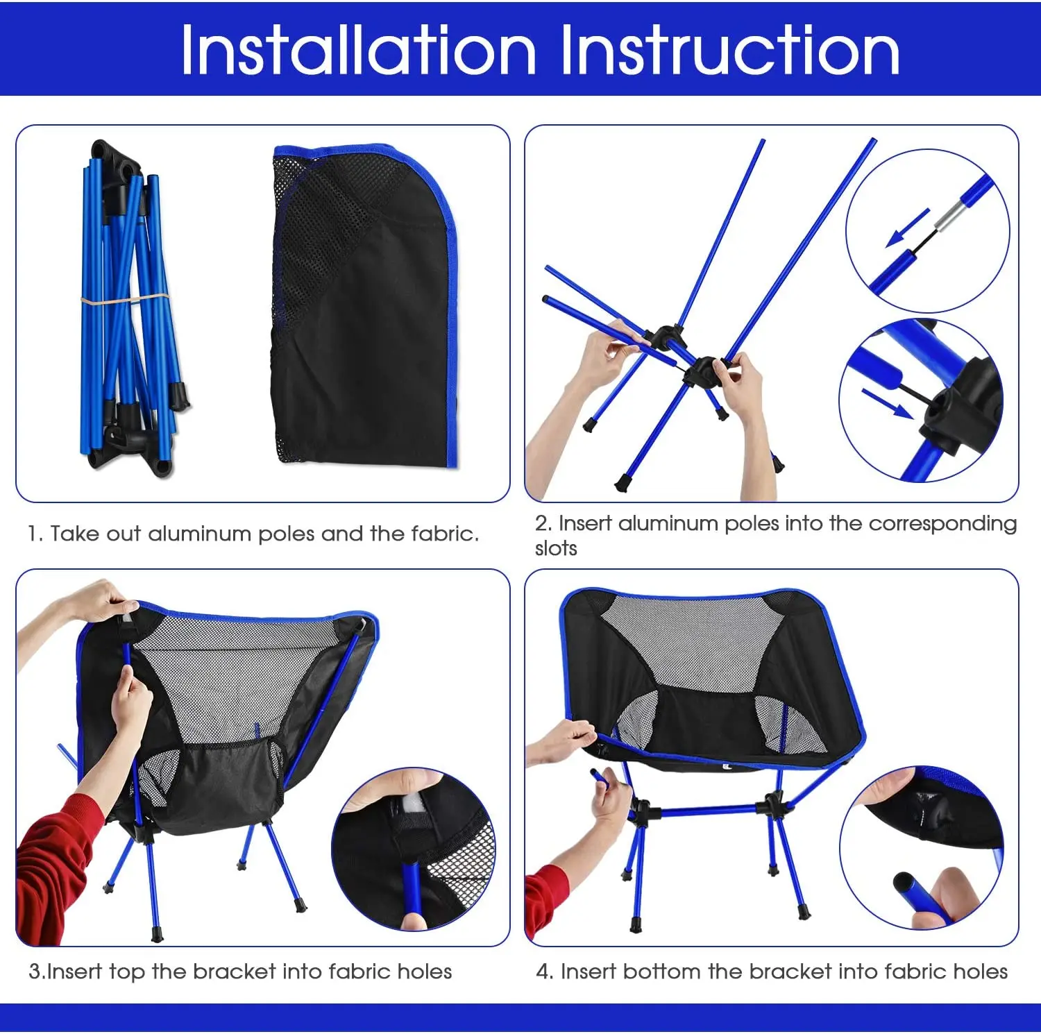 Folding Chair Ultralight Detachable Portable Lightweight Chair Folding Extended Seat  Fishing Camping Home BBQ Garden Hiking 3