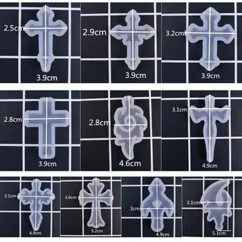 

10Pcs/Set Silicone Mold Mirror Cross DIY Cross Jewelry Pendant Making Tool Craft R9JE