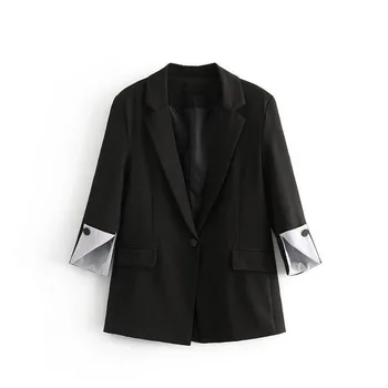 

New Fashion Leisure Slim Contrast Stripes Blazers Women Spring Autumn Korean Temperament Wild High Quality Elegant Jacket F100