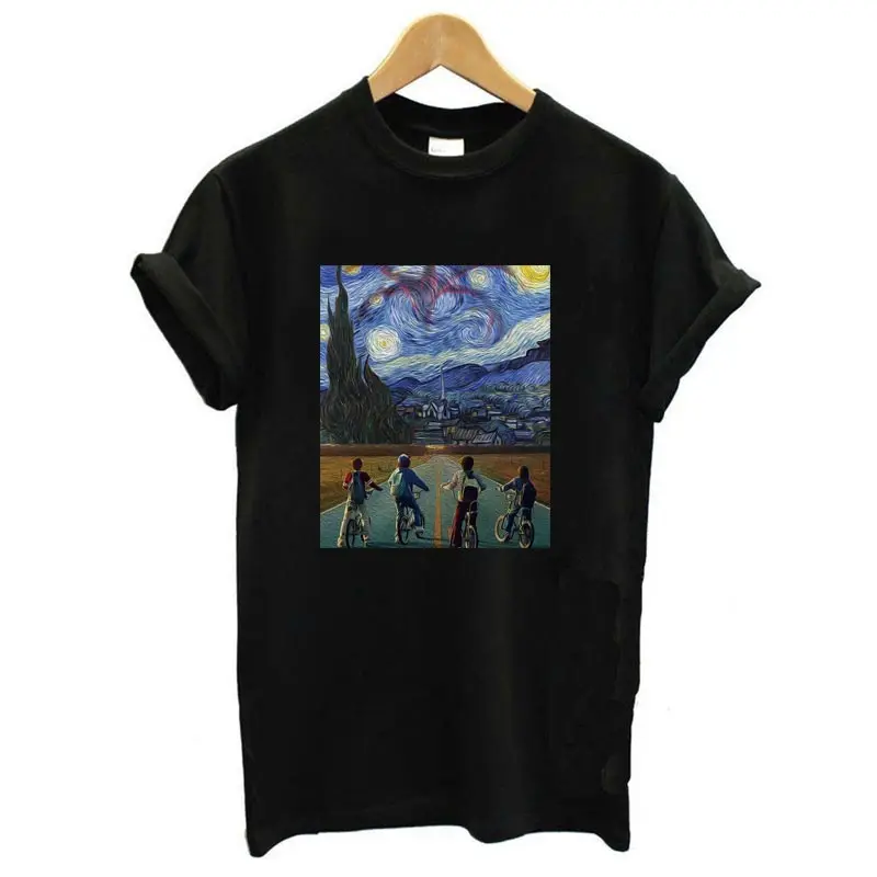 The Stranger Van Gogh things, термополоски, наклейка на одежду, сделай сам, футболка для девочек, железные нашивки для одежды, теплопередача