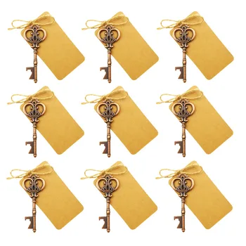 

10Pcs/Set Key Shaped Bottle Opener Retro Corkscrew Wedding Gift Winebottle Keychain