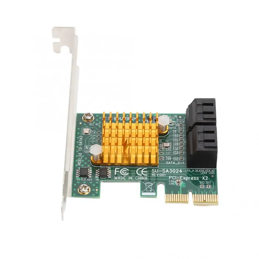 4-портовый SATA3.0 расширения PCI-E Адаптерная плата с двойным фиксированные подставки для Windows карты расширения