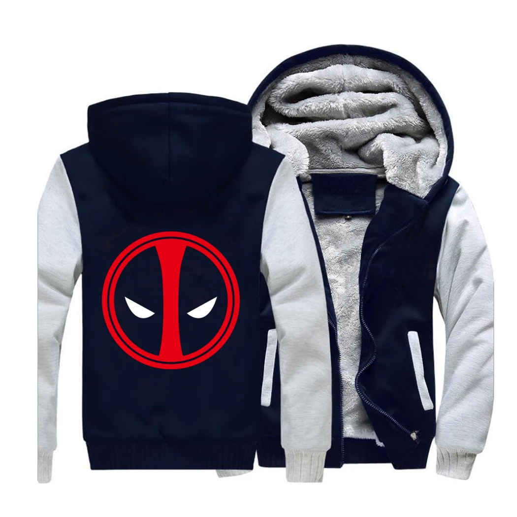 Толстовка с логотипом Dead Pool, костюм Дэдпула, Мужская толстовка, зимняя флисовая Толстая спортивная одежда с капюшоном, пальто, забавные куртки