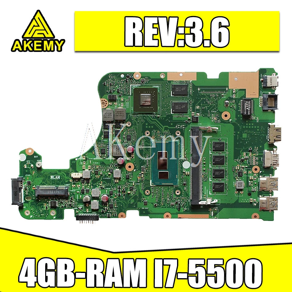 X555LD REV 3 6 X555LJ Mianboard для Asus X555L X555LB F555L W519L материнская плата ноутбука i7 5500U 4 ГБ RAM 2