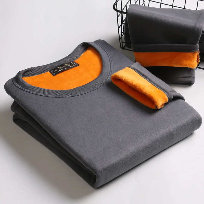 Seller Winter Models Couple Warm Suit Underwear Thickened Plus Velvet Men and Women Undershirts Cold-resistant Leisure Selling