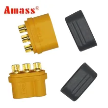 Amass – 5 connecteurs MR60 avec couvercle de protection, 3.5mm, connecteur 3 cœurs en T, Interface, gaine, pour modèle RC, 40% de réduction