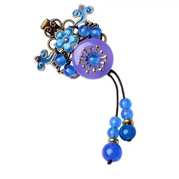 

wedding bridal Ethnic landscape Thai blue retro wind top clip hairpin classical costume headdress adult duckbill clip