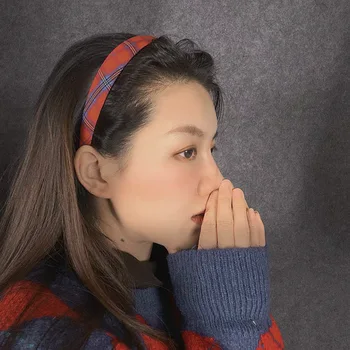 

Korean-style Plaid Hair Bands New Style Scotland GIRL'S Sweet Students Headband Online Celebrity Retro Bang Hair Band Hair Acces