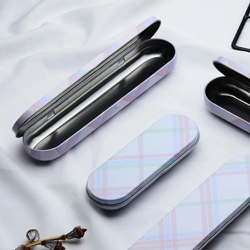 Tinplate Tableware Box Portable Tableware Stationery Box Small Creative Metal Gift Customization Children Storage Items