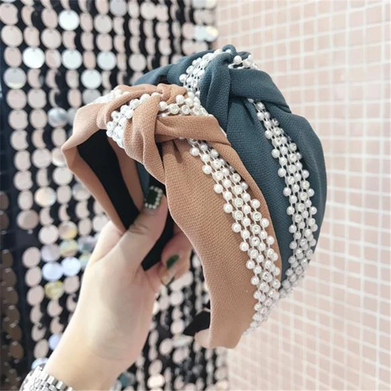 

Headband Makeup Stylish Woman Pearl Hairband One Piece Ladies Headband Twist Knot Headbands Casual Womens Hair Accessoires
