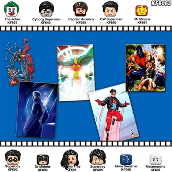 

Head Heroes Series Mr Miracle Midnite Donna Troy Vulture Building Blocks Bricks Toys For Children KF6063