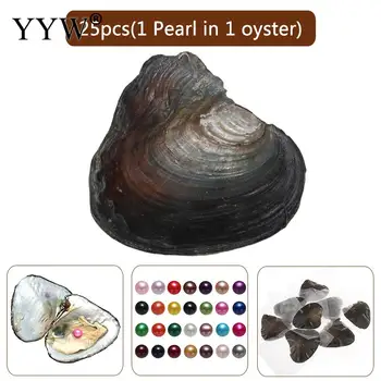 

25PCs/Lot Vacuum-Packed 7-8mm Freshwater Pearl Love Wish Pearl Oyster Potato Shape Random Color Mussel Surprise Gift